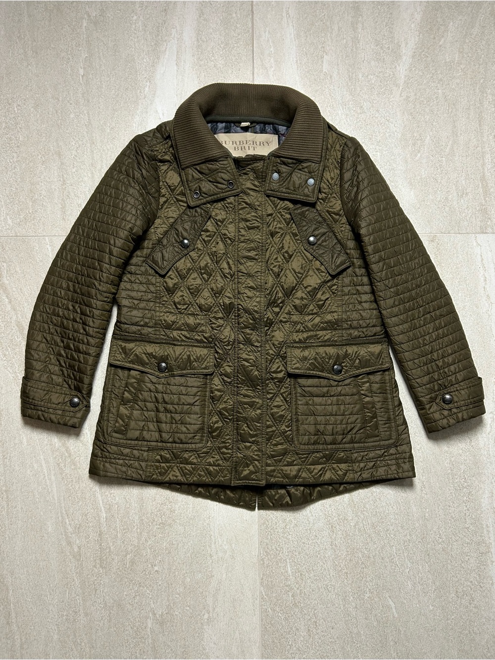 BURBERRY BOSWORTH NOVA CHECK QUILTED MILITARY/ FIELD JACKET SIZE XL